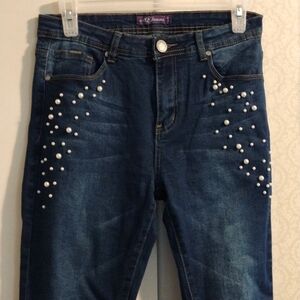 AQ Jeans pearl embellished